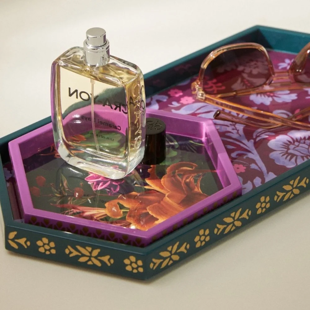 Liza Fresh Verlaine Floral wood tray